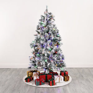 Safavieh 5.5 FT Frosted Green Pre-Lit Christmas Tree with Pine Cones – Perfect for Small Spaces & Holiday Cheer! FXP2019A