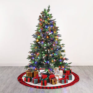 Safavieh 5.5 FT Green Pre-Lit Artificial Christmas Tree with Realistic Pine Cones – Perfect for Small Spaces! FXP2020A