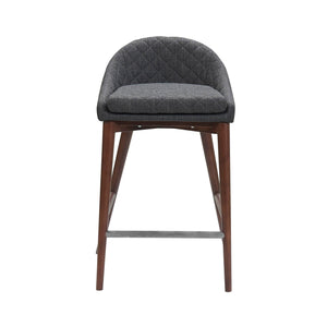 Lh Imports Mila Counter Stool - Stylish Dark Grey Design For Modern Home Decor And Elegant Comfort Solutions Grey,Brown Ash Wood,Plywood,Polyester,Pu Foam,Metal Fz-11dg