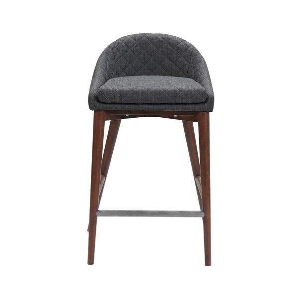Lh Imports Mila Counter Stool - Stylish Dark Grey Design For Modern Home Decor And Elegant Comfort Solutions Grey,Brown Ash Wood,Plywood,Polyester,Pu Foam,Metal Fz-11dg