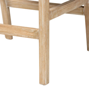 Bali & Pari Fairmont Handwoven Rattan Counter Stool with Cushion for Coastal Kitchen Bar