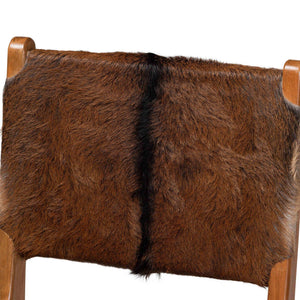 Bali & Pari Fawn Solid Teak Genuine Goat Leather Dining Chairs Artisan Set