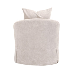 Essentials For Living Faye Slipcover Swivel Club Chair - Cozy, Durable Design With 360-degree Rotation & Easy-care Fabric Livesmart Halifax,Ivory Solid Oak Wood,Metal 6650.Lhivo