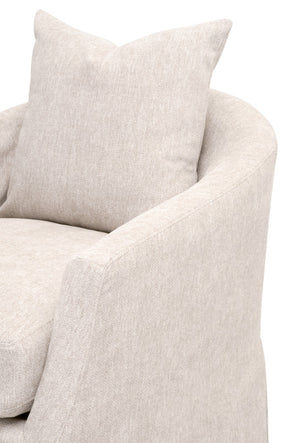 Essentials For Living Faye Slipcover Swivel Club Chair - Cozy, Durable Design With 360-degree Rotation & Easy-care Fabric Livesmart Halifax,Ivory Solid Oak Wood,Metal 6650.Lhivo