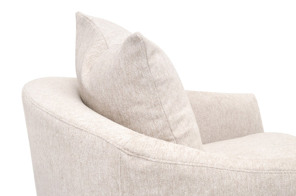 Essentials For Living Faye Slipcover Swivel Club Chair - Cozy, Durable Design With 360-degree Rotation & Easy-care Fabric Livesmart Halifax,Ivory Solid Oak Wood,Metal 6650.Lhivo
