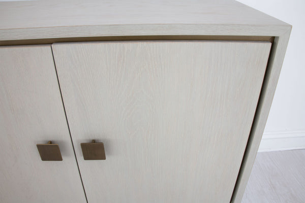 Zeugma Felix Buffet - Elegant Light Grey Solid Wood With Gold Accents, 4 Spacious Drawers & Durable Finish Light Grey Finish With Gold Metal Accents Solid Wood Felix Buffet