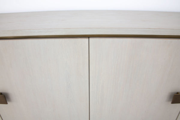 Zeugma Felix Buffet - Elegant Light Grey Solid Wood With Gold Accents, 4 Spacious Drawers & Durable Finish Light Grey Finish With Gold Metal Accents Solid Wood Felix Buffet