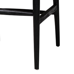 Baxton Studio Bali & Pari Handwoven Natural Dining Chairs with Solid Mahogany Legs Bohemian Coastal Style Black/Natural Brown Mahogany Wood / Banana Rope 21.7W x 23.6D x 29.1H Fika-Black Wood/Abaca White Weaving-DC