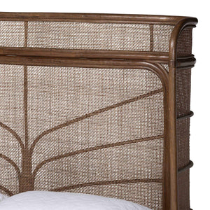 Bali & Pari Fiore Handwoven Rattan Queen Bed Wingback Headboard Bohemian Bedroom