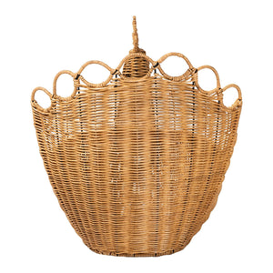 Bali & Pari Florabel Handwoven Rattan Peacock Storage Basket Artisan Boho Decor