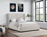 Flynn Beige Linen Textured Fabric Full Bed FlynnBeige-F Meridian Furniture