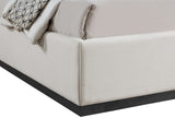 Flynn Beige Linen Textured Fabric Full Bed FlynnBeige-F Meridian Furniture