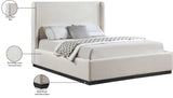 Flynn Beige Linen Textured Fabric King Bed FlynnBeige-K Meridian Furniture