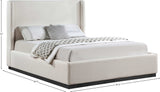 Flynn Beige Linen Textured Fabric King Bed FlynnBeige-K Meridian Furniture