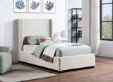 Flynn Beige Linen Textured Fabric Twin Bed FlynnBeige-T Meridian Furniture