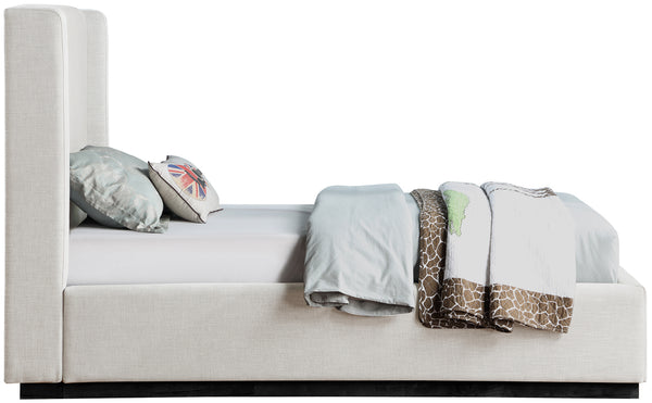 Flynn Beige Linen Textured Fabric Twin Bed FlynnBeige-T Meridian Furniture