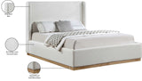 Flynn Cream Linen Textured Fabric Full Bed FlynnCream-F Meridian Furniture