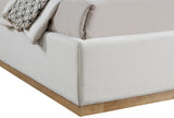 Flynn Cream Linen Textured Fabric Full Bed FlynnCream-F Meridian Furniture