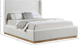 Flynn Cream Linen Textured Fabric King Bed FlynnCream-K Meridian Furniture