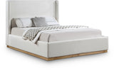 Flynn Cream Linen Textured Fabric King Bed FlynnCream-K Meridian Furniture