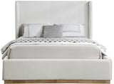 Flynn Cream Linen Textured Fabric King Bed FlynnCream-K Meridian Furniture