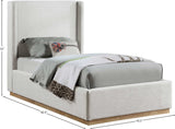 Flynn Cream Linen Textured Fabric Twin Bed FlynnCream-T Meridian Furniture