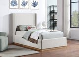 Flynn Cream Linen Textured Fabric Twin Bed FlynnCream-T Meridian Furniture