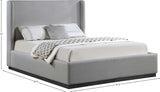 Flynn Grey Linen Textured Fabric King Bed FlynnGrey-K Meridian Furniture