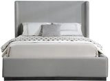 Flynn Grey Linen Textured Fabric King Bed FlynnGrey-K Meridian Furniture