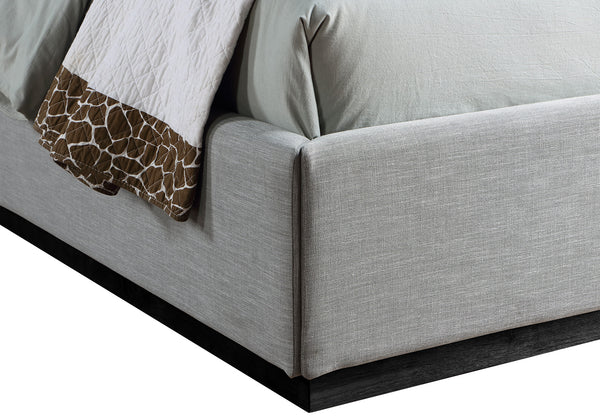 Flynn Grey Linen Textured Fabric Twin Bed FlynnGrey-T Meridian Furniture