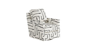 Fusion Fossil Ebony Swivel Glider Accent Chair - Stylish, Comfortable Seating With 360-degree Motion White And Grey Ws ,98% Polypropylene,2% Polyester 21-02g-c Fossil Ebony Swivel Glider