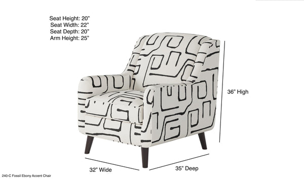 Fusion Fossil Ebony Accent Chair – Stylish White And Grey Design With Durable Fabric And Unique Splayed Legs White And Grey Ws ,98% Polypropylene,2% Polyester 240-c Fossil Ebony Accent Chair