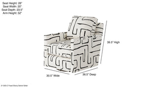 Fusion Fossil Ebony Swivel Glider Accent Chair - Stylish, Comfortable Seating With 360-degree Motion White And Grey Ws ,98% Polypropylene,2% Polyester 21-02g-c Fossil Ebony Swivel Glider