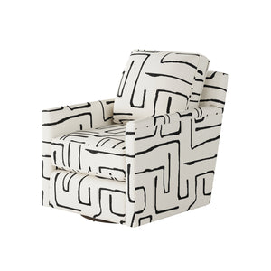Fusion Fossil Ebony Swivel Glider Accent Chair - Stylish, Comfortable Seating With 360-degree Motion White And Grey Ws ,98% Polypropylene,2% Polyester 21-02g-c Fossil Ebony Swivel Glider