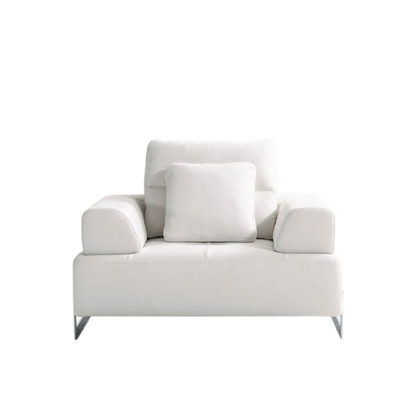 Pasargad Ravenna White Faux Suede Accent Chair - Transformable Design With Sliding Armrest & Backrest White Faux Suede Pslm-012-1
