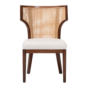 Bali & Pari Franco Acacia Wood Rattan Dining Chair Handcrafted Bohemian Style