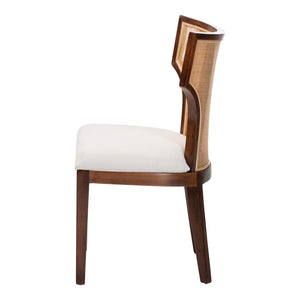Bali & Pari Franco Acacia Wood Rattan Dining Chair Handcrafted Bohemian Style