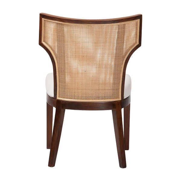 Bali & Pari Franco Acacia Wood Rattan Dining Chair Handcrafted Bohemian Style