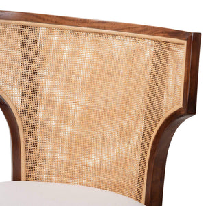 Bali & Pari Franco Acacia Wood Rattan Dining Chair Handcrafted Bohemian Style