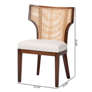 Bali & Pari Franco Acacia Wood Rattan Dining Chair Handcrafted Bohemian Style