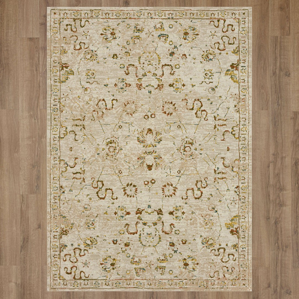 Karastan Rugs Memento Fresco Machine Woven Polyester Area Rug Cream 10' x 14'