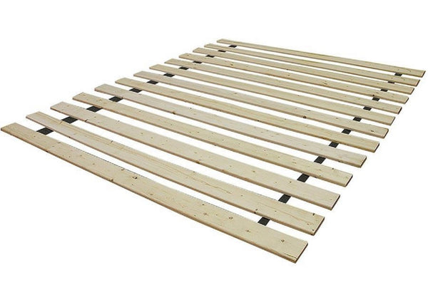 English Elm Slats Full bed slat kit solid wood support with fabric straps, sanded unfinished finish, no box spring needed Natural 6 L x 40 W x 4 H B078107819