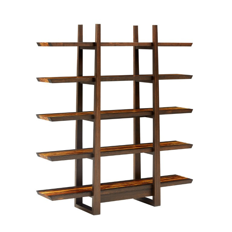 Greenington Magnolia Solid Bamboo Bookcase Five Shelf Mid Century Display Unit for Living Room Black Walnut G0013BL