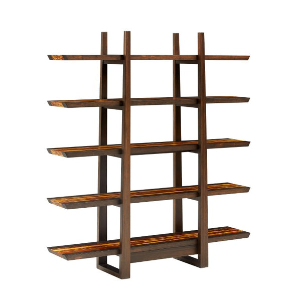 Greenington Magnolia Solid Bamboo Bookcase Five Shelf Mid Century Display Unit for Living Room Black Walnut G0013BL