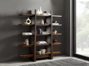 Greenington Magnolia Solid Bamboo Bookcase Five Shelf Mid Century Display Unit for Living Room Black Walnut G0013BL