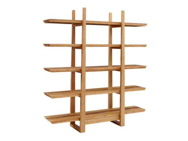 Greenington Magnolia Five Shelf Solid Moso Bamboo Bookcase Eco Friendly Mid Century Modern Storage Caramelized/Exotic Tiger G0013E