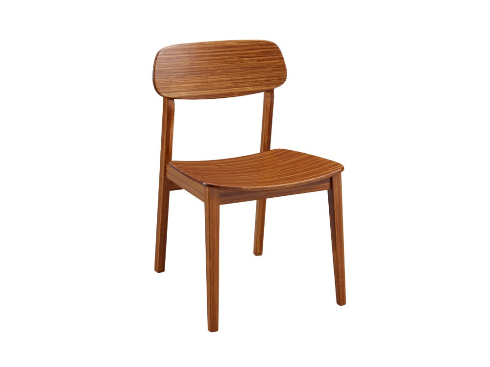 Greenington Currant Solid Bamboo Dining Chair Set Mid-century Modern Eco Friendly Tapered Legs Amber G0023AM