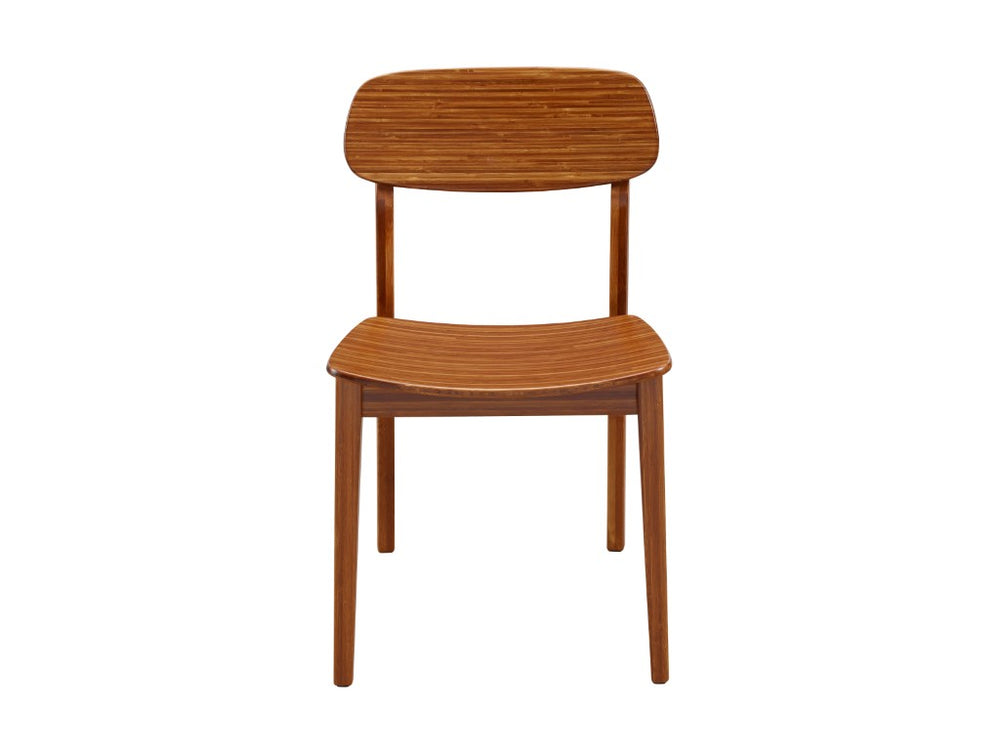 Greenington Currant Solid Bamboo Dining Chair Set Mid-century Modern Eco Friendly Tapered Legs Amber G0023AM