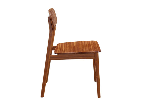 Greenington Currant Solid Bamboo Dining Chair Set Mid-century Modern Eco Friendly Tapered Legs Amber G0023AM