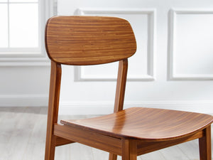 Greenington Currant Solid Bamboo Dining Chair Set Mid-century Modern Eco Friendly Tapered Legs Amber G0023AM